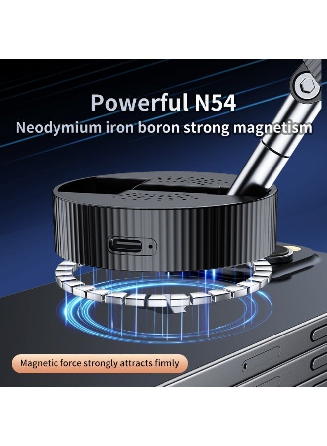 Vacuum Magnetic Car Phone Holder with 360° Rotation and 270° Fold, Bubble-Free, Portable, Multi-Scene Use — Strong magnetic hold; Vacuum suction base with 360° rotation and 270° folding; Lightweight and portable; Bubble-free installation; Easy to use and quick to install. - Image 3